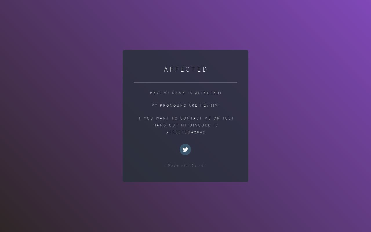 Carrd profile picture for @affected
